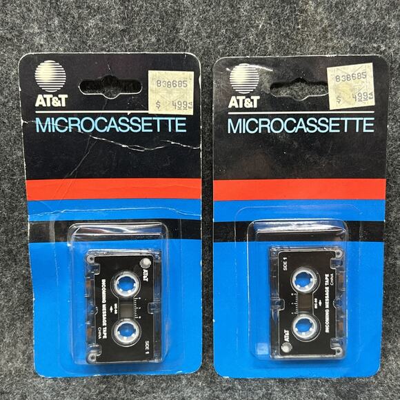 NOS Vintage 1988 AT&T Microcassette 2-Pack New & Sealed - Picture 1 of 5